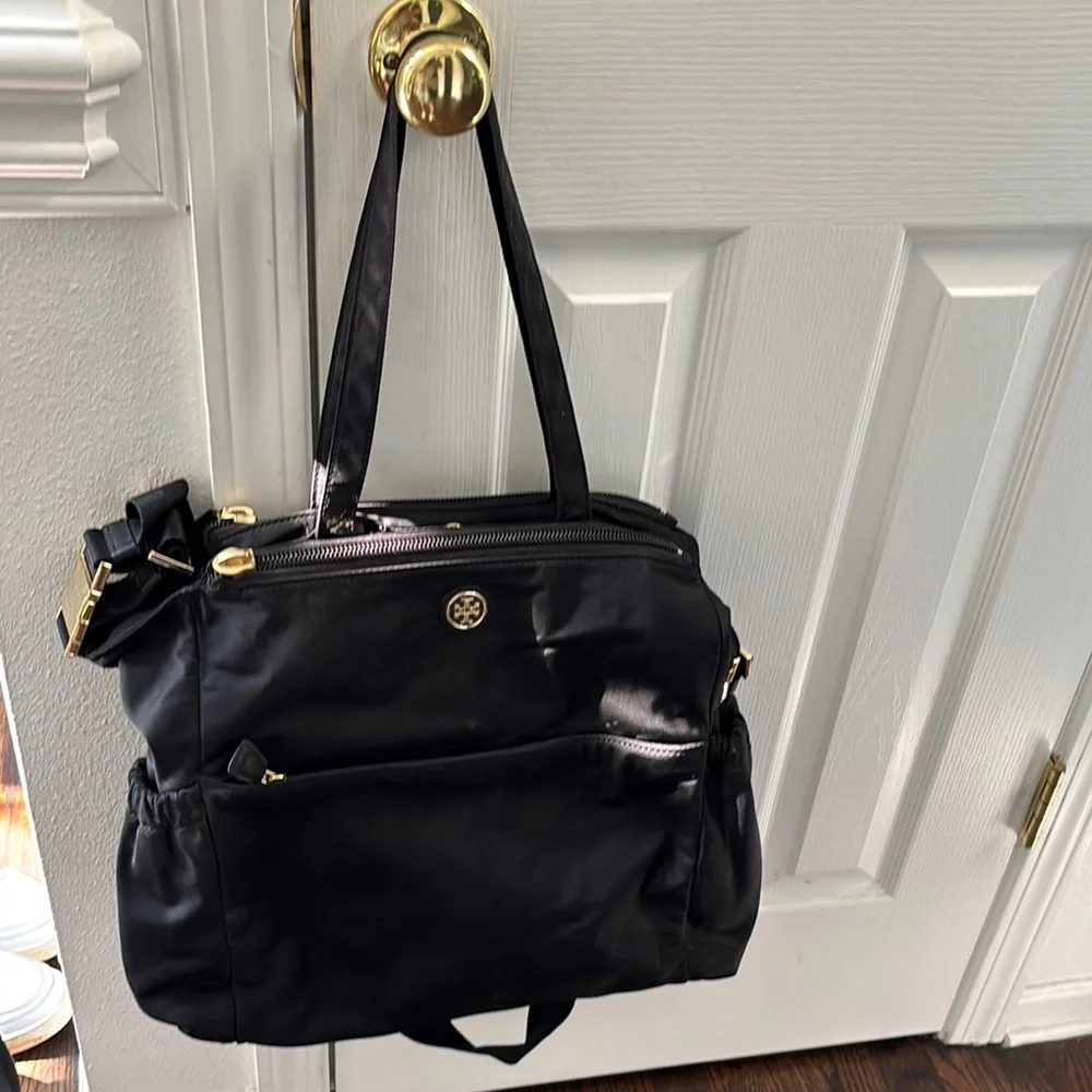 Tory Burch Black Diaper Tote Bag